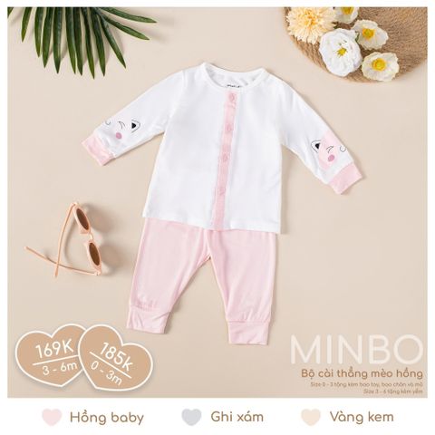 Bộ Cài Thẳng Minbo Mèo Hồng 2