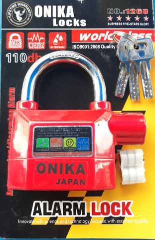  KHÓA XE BÁO ĐỘNG ONIKA 60mm - NO.1268 