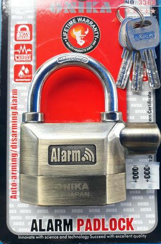  KHÓA XE BÁO ĐỘNG CAO CẤP ONIKA 60mm - NO.3388 