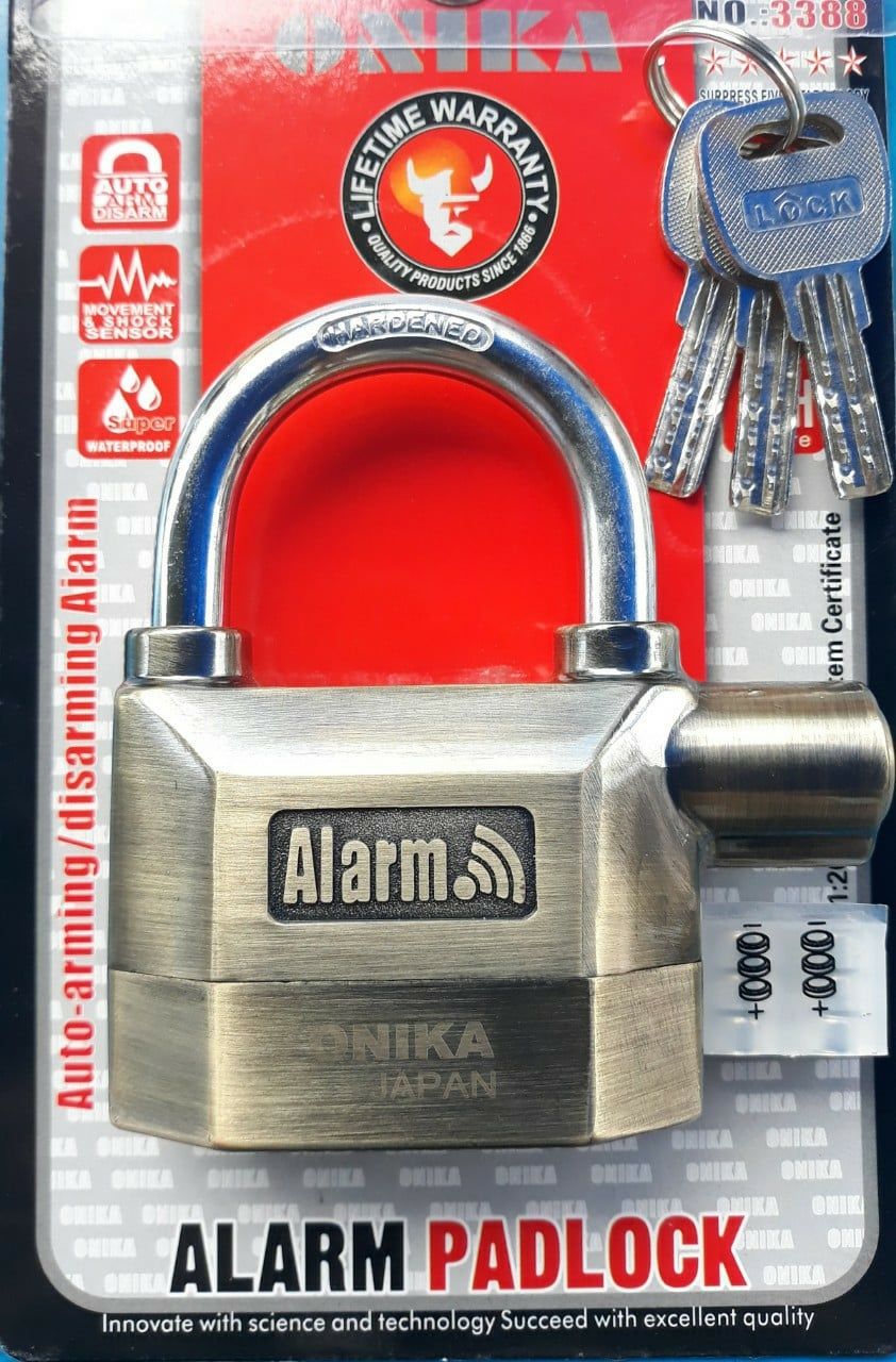 KHÓA XE BÁO ĐỘNG CAO CẤP ONIKA 60mm - NO.3388
