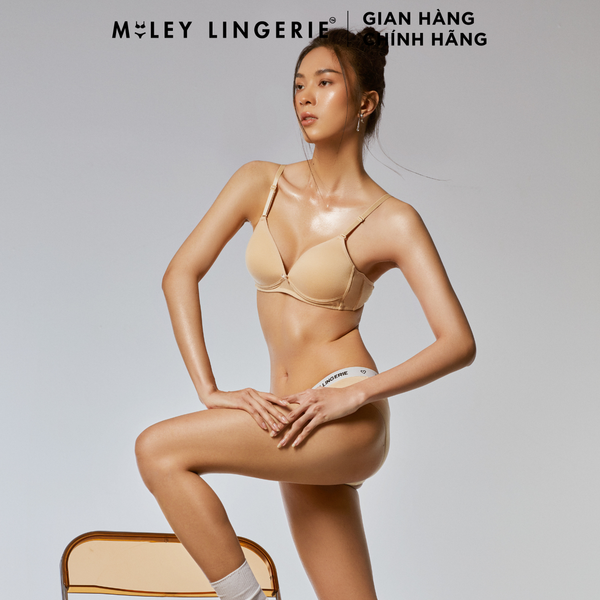 Bộ Đồ Lót Cotton Không Gọng Mút Mỏng Lưng Logo Miley Lingerie
