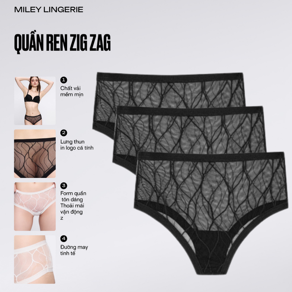 Combo 3 Quần Lót Nữ Ren Zig Zag Likia