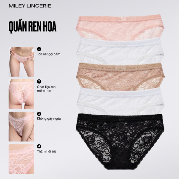 Combo 5 Quần Lót Nữ Ren Hoa Miley Lingerie màu ngẫu nhiên