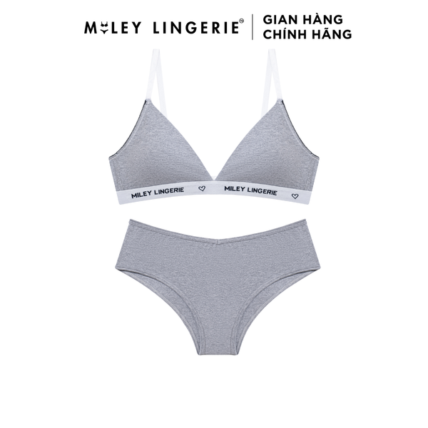 Bộ Đồ Lót Áo Có Đệm Mút Mỏng Và Quần Lưng Chéo Vải Cotton Tự Nhiên BeingMe Dust Star Miley Lingerie