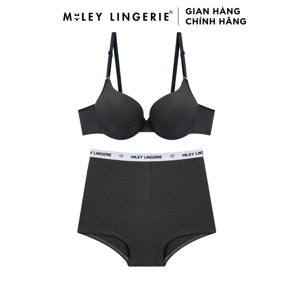Bộ Đồ Lót Áo Cotton Có Gọng Đệm Vừa Nâng Ngực Và Quần Boxer Đồng Bộ Miley Lingerie