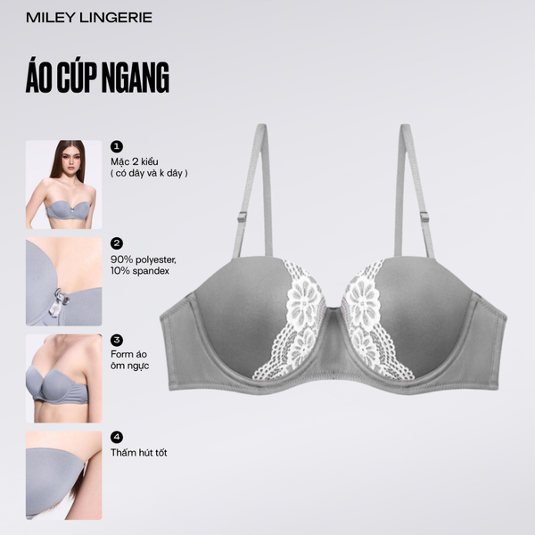 Áo Ngực Cúp Ngang Phối Ren Elegant [BRM11202]