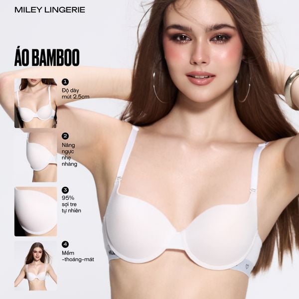ÁO NGỰC VIỀN LƯNG LOGO MILEY VẢI SỢI THIÊN NHIÊN BAMBOO [BRB02001]