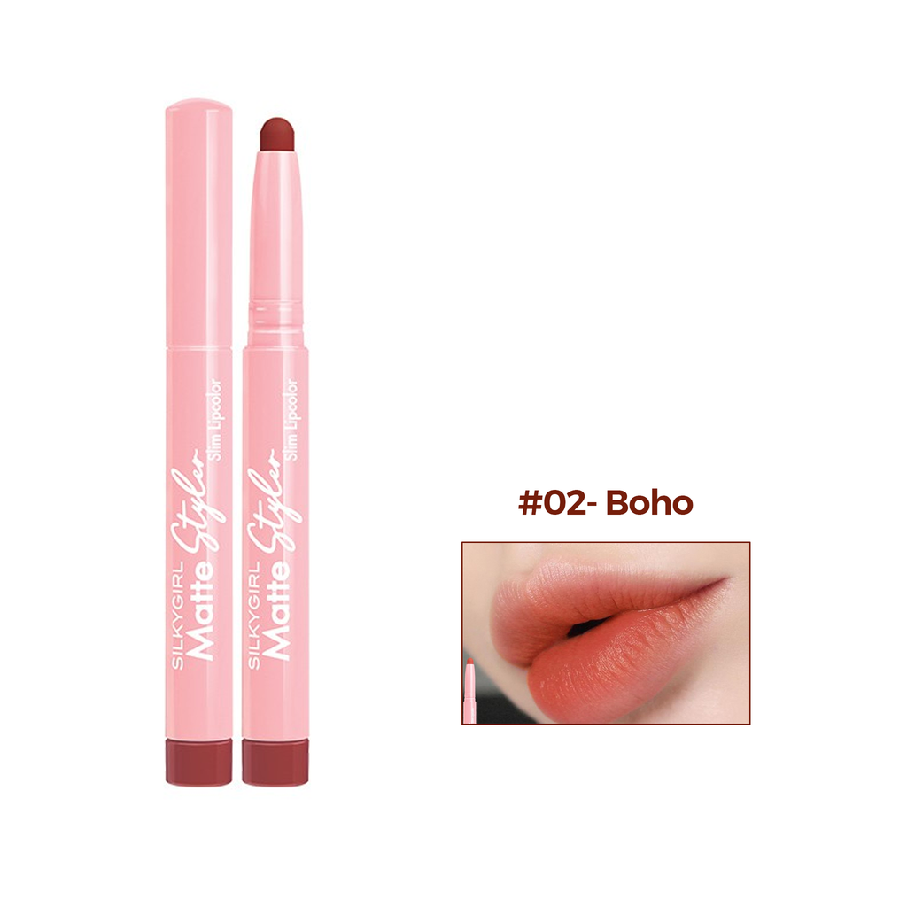 Son Bút Chì Mịn Lâu Trôi Silkygirl Matte Styler Slim