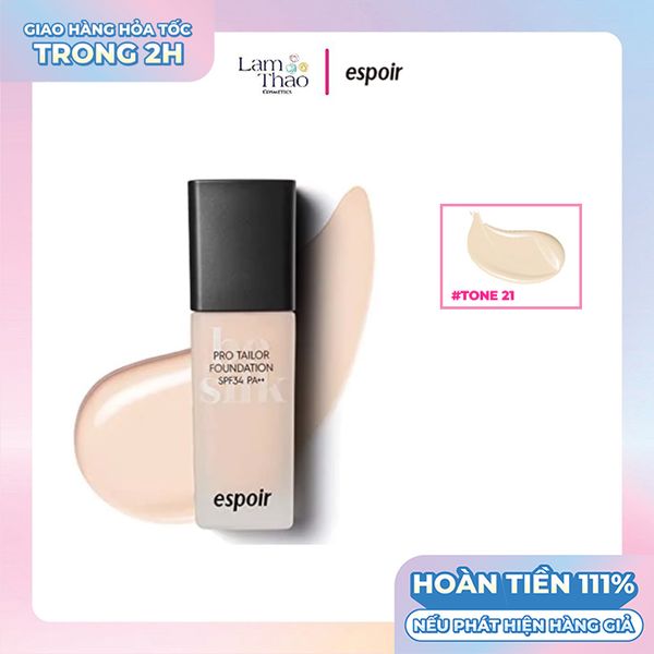 Kem Nền Espoir Pro Tailor Foundation Be Silk SPF34 PA++