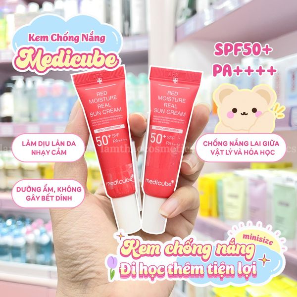Kem Chống Nắng Dành Cho Da Mụn Medicube Red Moisture Real Sun Cream SPF50+ PA++++ 50ml