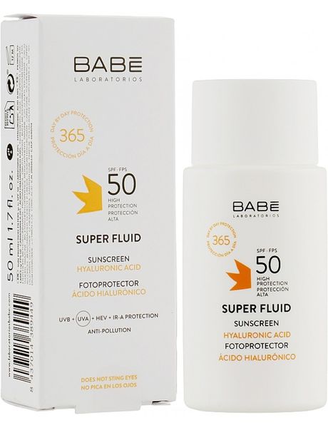 Kem Chống Nắng Dưỡng Ẩm Laboratorios BABE Super Fluid Sunscreen Hyaluronic Acid SPF 50+