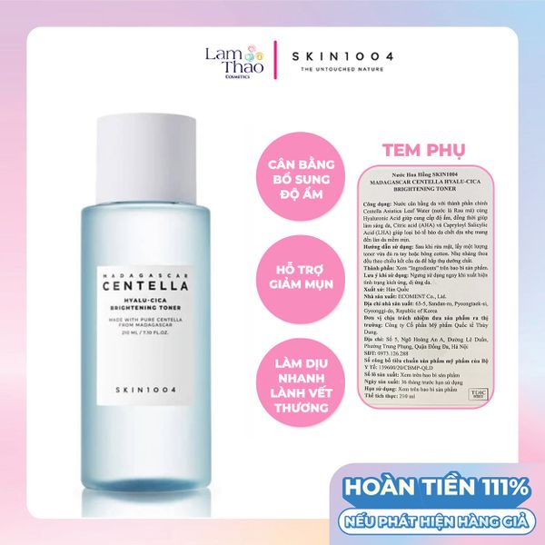 Nước Hoa Hồng Làm Dịu, Sáng Da Skin1004 Madagascar Centella Hyalu-Cica Brightening Toner