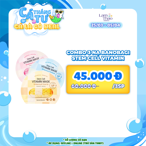 [MUA 3 MIẾNG CÒN 45K/3SP] Mặt Nạ Banobagi Stem Cell Vitamin Mask