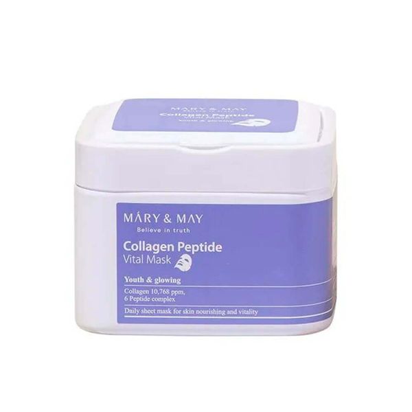 Mặt Nạ Dưỡng Da Ngăn Lão Hóa Mary & May Collagen Peptide Vital Mask 30 Miếng