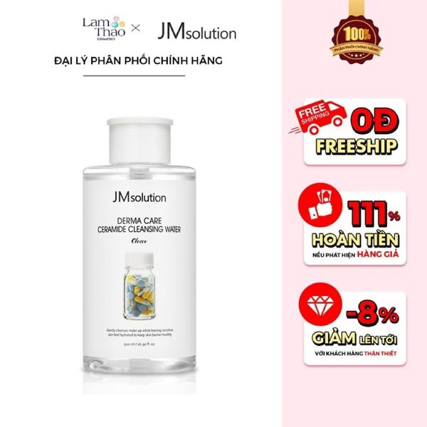 Nước Tẩy Trang Cho Da Khô, Da Thường JM Solution Derma Care Ceramide Cleansing Water Clear