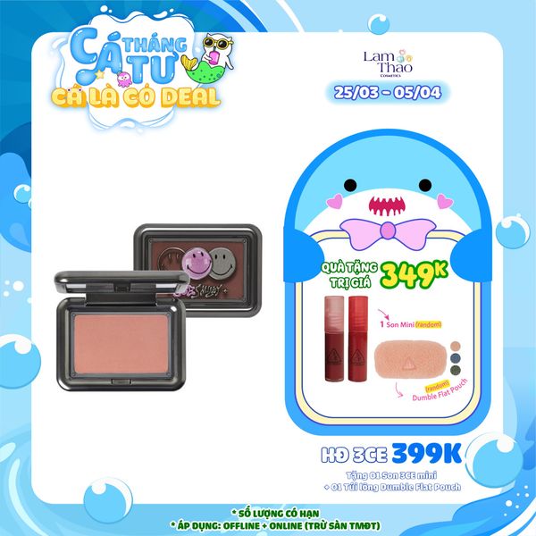 [HĐ 3CE 399k tặng 01 Túi lông Dumble + 01 Son 3CE Mini] Phấn Má 3CE Take Face Blusher Smiley Edition