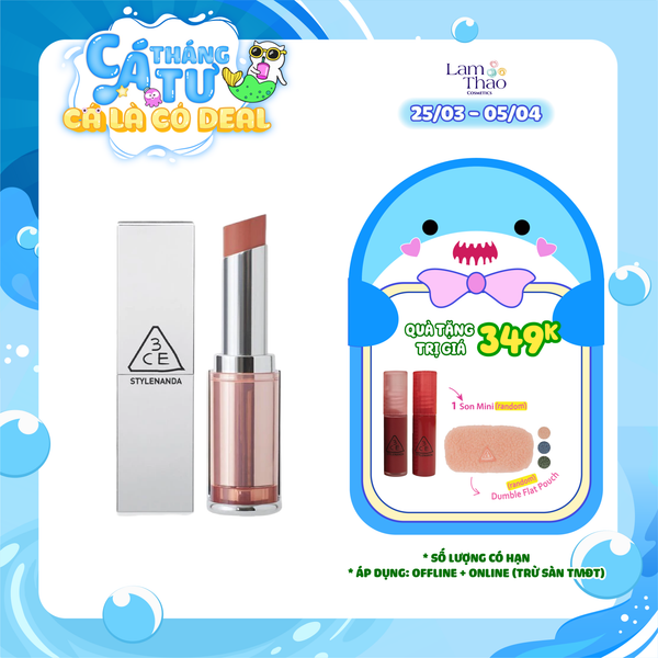 [HĐ 3CE 399k tặng 01 Túi lông Dumble + 01 Son 3CE Mini]  Son Thỏi Mịn Lì 3CE Blur Matte Lipstick 4g