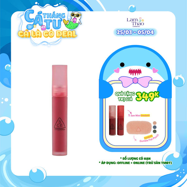 [HĐ 3CE 399k tặng 01 Túi lông Dumble + 01 Son 3CE Mini] Son Kem 3CE Blur Water Tint