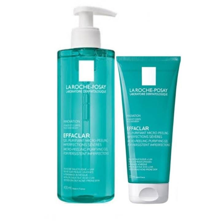 Gel Rửa Mặt Và Tắm Giúp Giảm Mụn La Roche-Posay Effaclar Micro-Peeling Purifying Gel