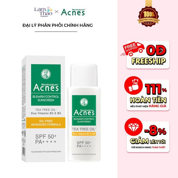 Sữa Chống Nắng Hỗ Trợ Ngăn Ngừa Mụn Cho Da Mụn, Nhạy Cảm Acnes Blemish Control Sunscreen