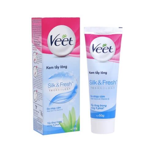 Kem Tẩy Lông Cho Da Nhạy Cảm Veet Silk & Fresh Hair Removal Cream For Sensitive Skin
