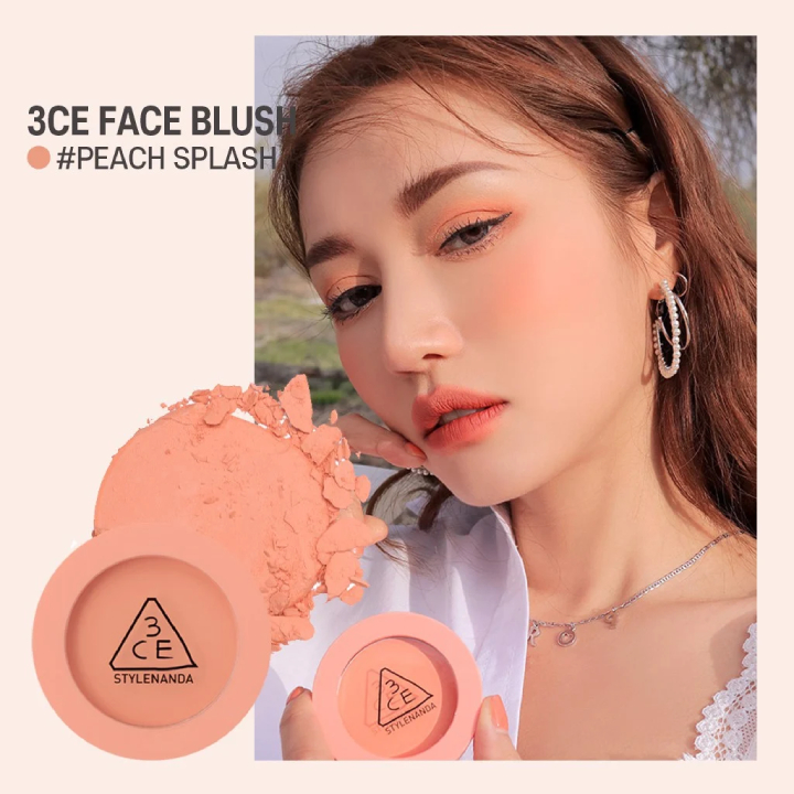 Phấn Má Hồng 3CE Face Blush Peach Splash 5.5g – Lam Thảo Cosmetics