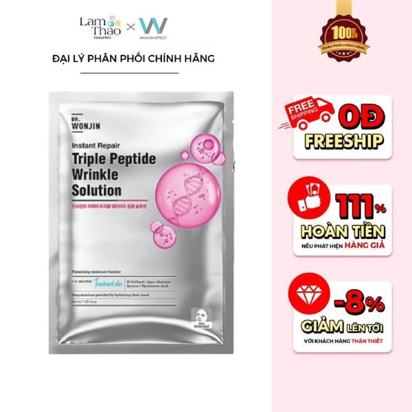 Mặt Nạ Tăng Sinh Collagen Ngừa Lão Hoá Dr Wonjin Instant Repair Triple Peptide Wrinkle Solution