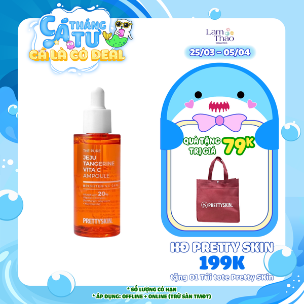 [HĐ Pretty Skin 199K tặng Túi Tote Pretty Skin] Tinh Chất Dưỡng Sáng Da Vita C Pretty Skin The Pure Jeju Tangerine Vita C Ampoule 50ml