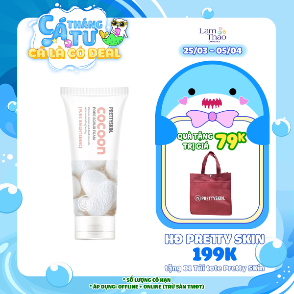 [HĐ Pretty Skin 199K tặng Túi Tote Pretty Skin] Sữa Rửa Mặt Tẩy Da Chết Pretty Skin Cocoon Pore Scrub Foam