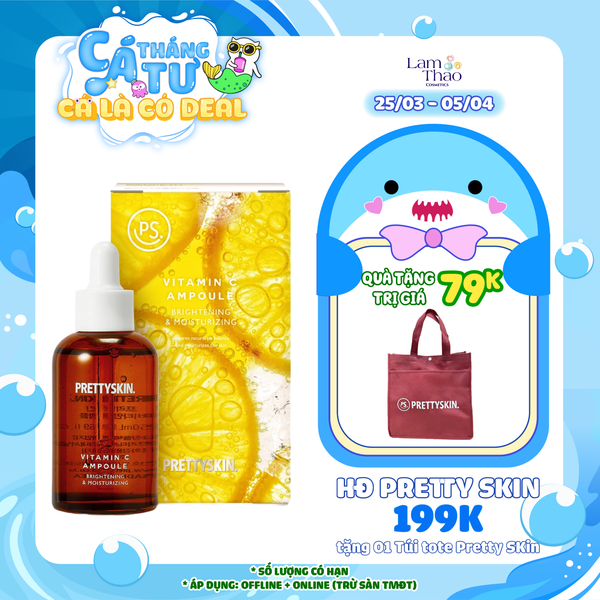 [HĐ Pretty Skin 199K tặng Túi Tote Pretty Skin]  Tinh Chất Dưỡng Sáng, Cấp Ẩm Pretty Skin Vitamin C Ampoule 50ml