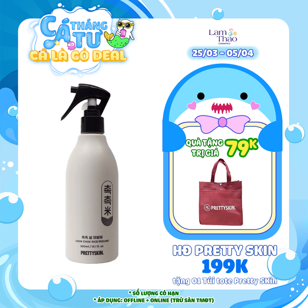 [HĐ Pretty Skin 199K tặng Túi Tote Pretty Skin] Xịt Tẩy Da Chết Body Chiết Xuất Gạo Pretty Skin Chok Chok Rice Peeling 300ml