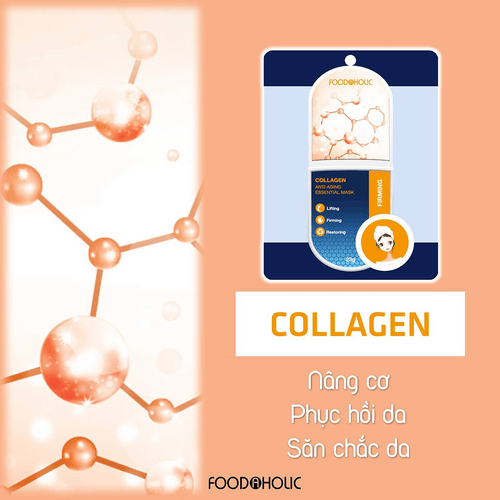 [MUA 10 MIẾNG CÒN 67K/10SP]   Mặt Nạ Bổ Sung Collagen Chống Lão Hoá Foodaholic Collagen - Firming 23g