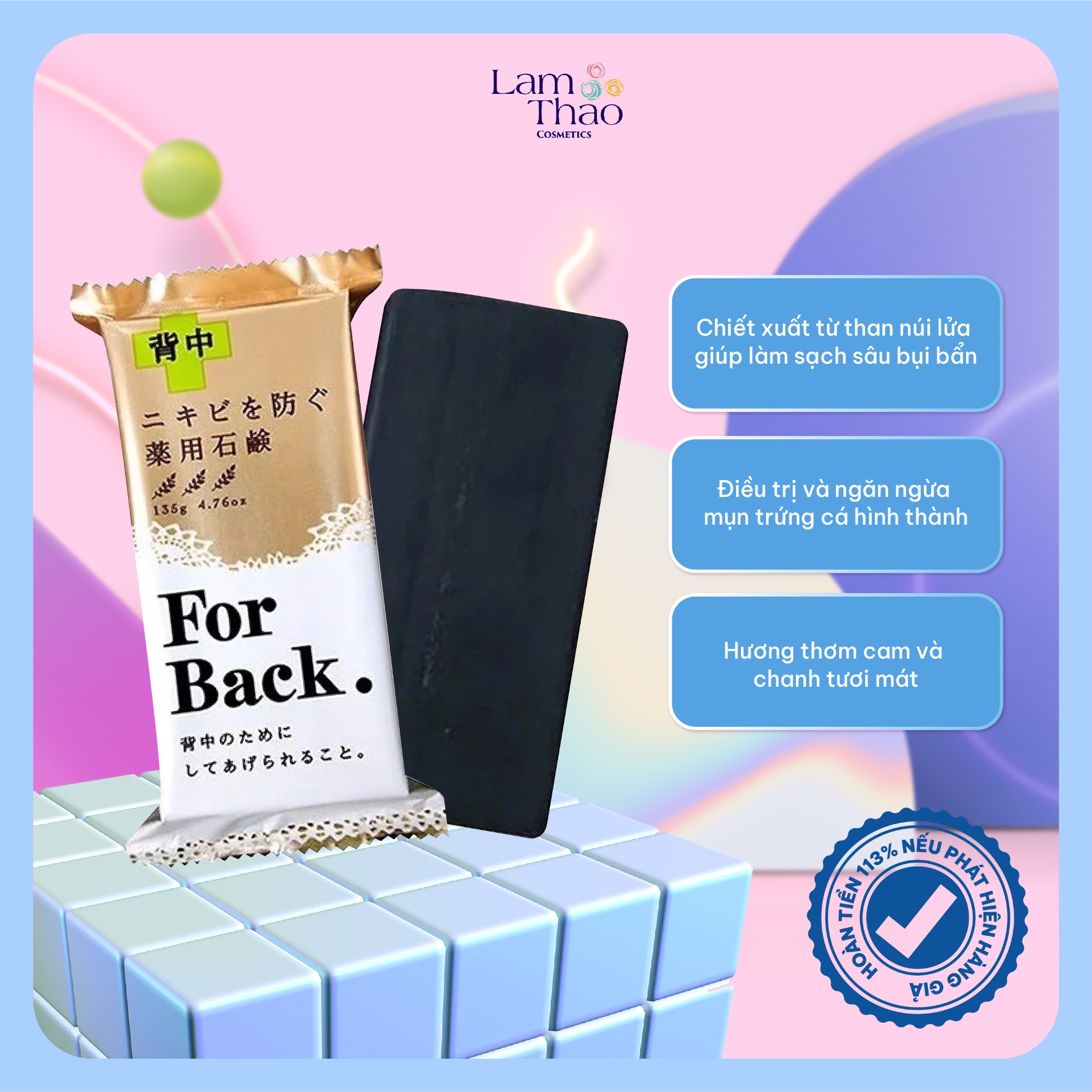 Xà phòng trị mụn lưng For Back Medicated Soap – Shop