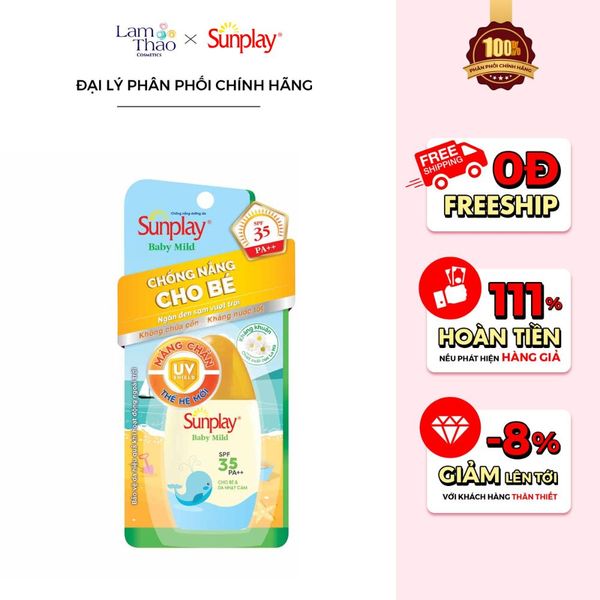 [MUA SP FULLSIZE TẶNG 1 BỘ UNO] Sữa Chống Nắng Cho Bé Và Da Nhạy Cảm Sunplay Baby Mild SPF35/PA++