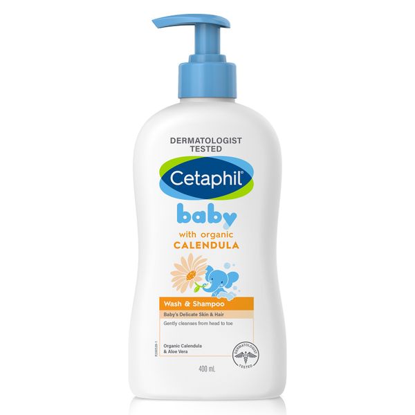 Sữa Tắm Gội Trẻ Tinh Chất Hoa Cúc Cetaphil Baby Wash & Shampoo With Organic Calendula 400ml [ Mẫu Mới ]