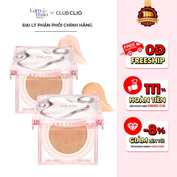 Phấn Nước Che Phủ Khuyết Điểm Cho Da Khô Clio Kill Cover High Glow Cushion SPF50+ PA++++ ( Phiên Bản Giới Hạn )[KÈM LÕI REFILL]