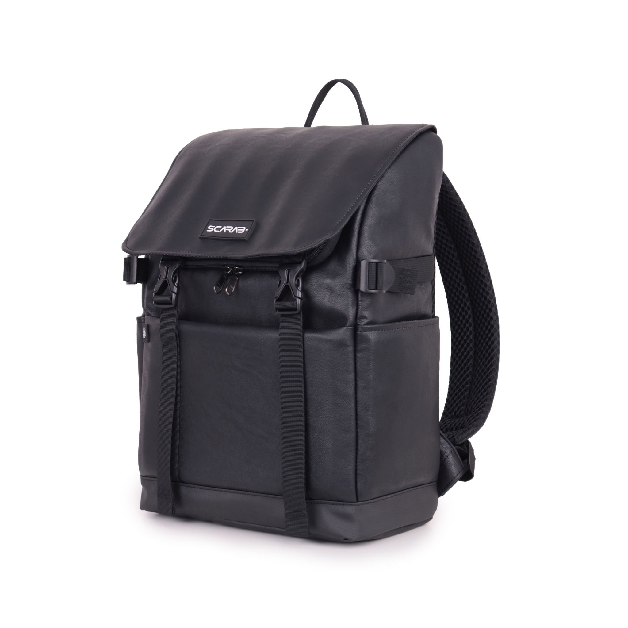  Urban Leather Backpack - Black Wrinkled 
