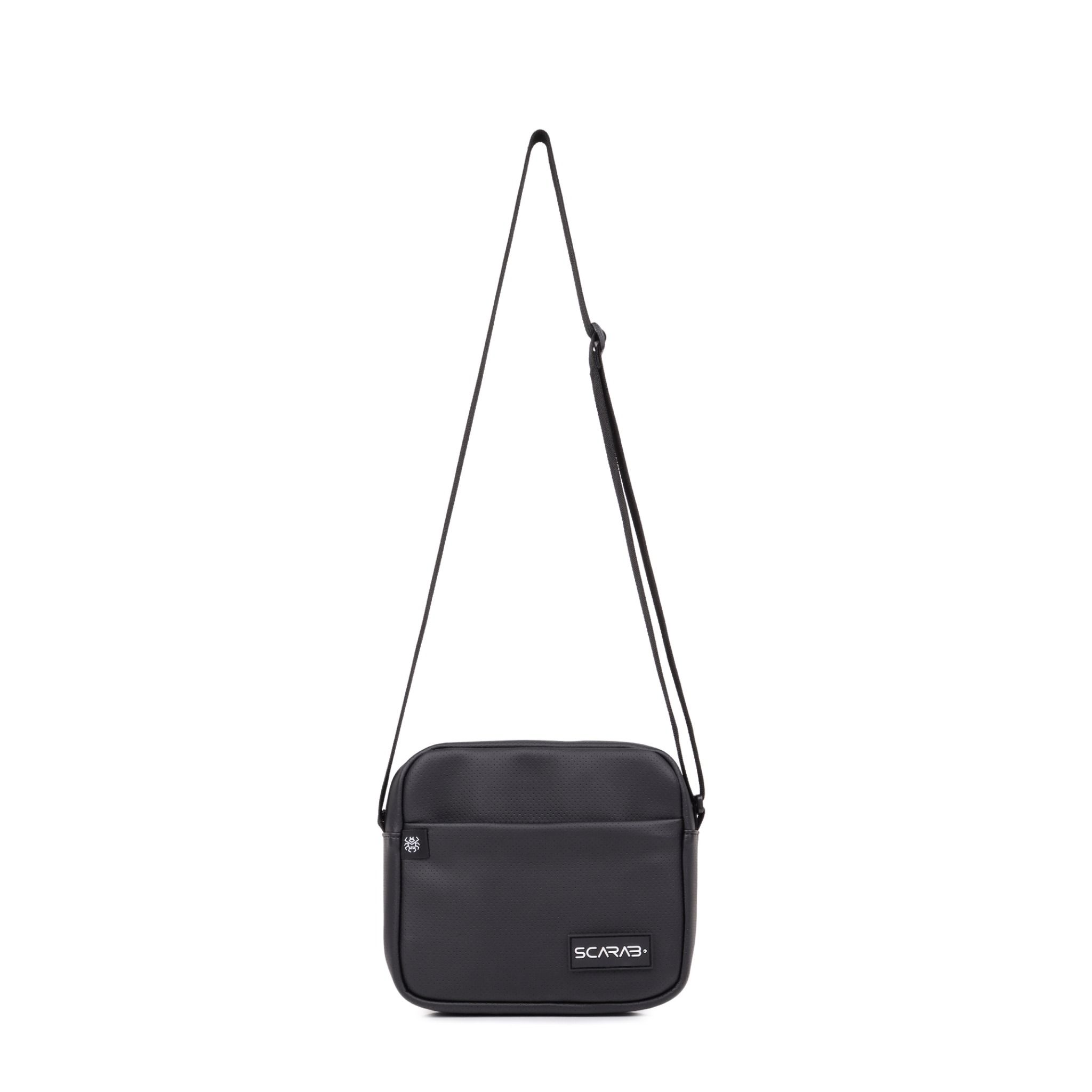  Scarab Heritage Leather Shoulder Bag - Black 