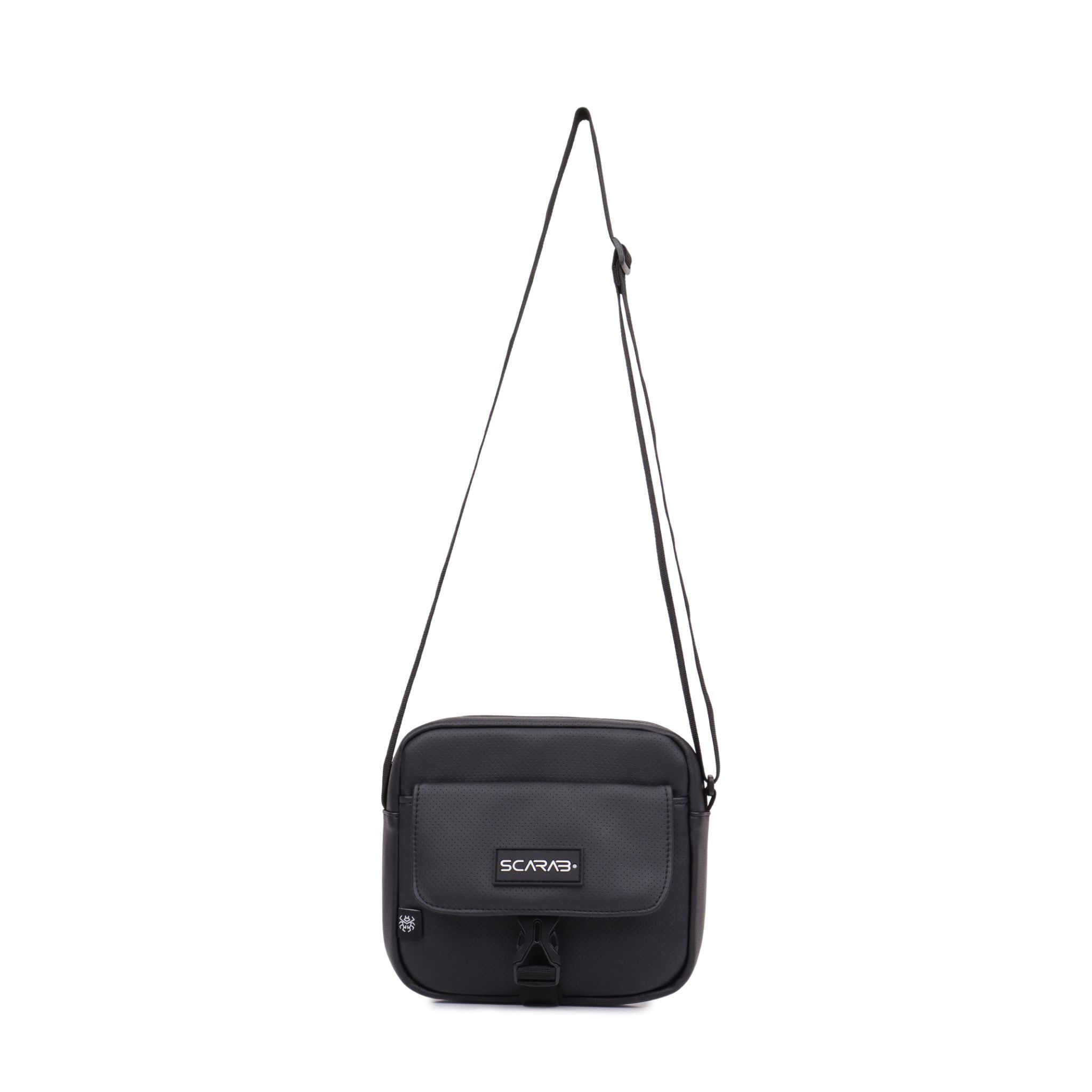  Scarab Urban Leather Shoulder Bag - Black 