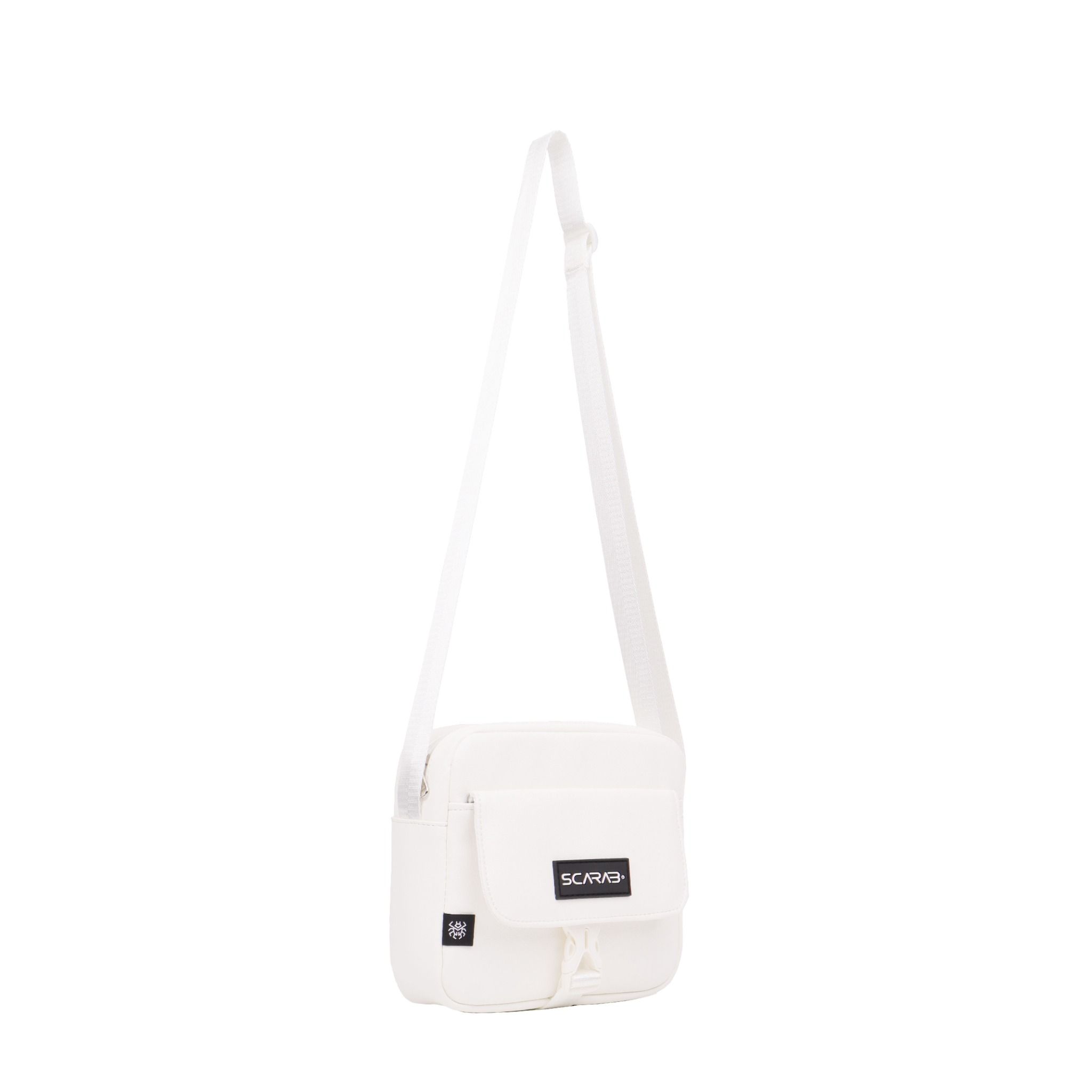  Scarab Urban Leather Shoulder Bag - White 