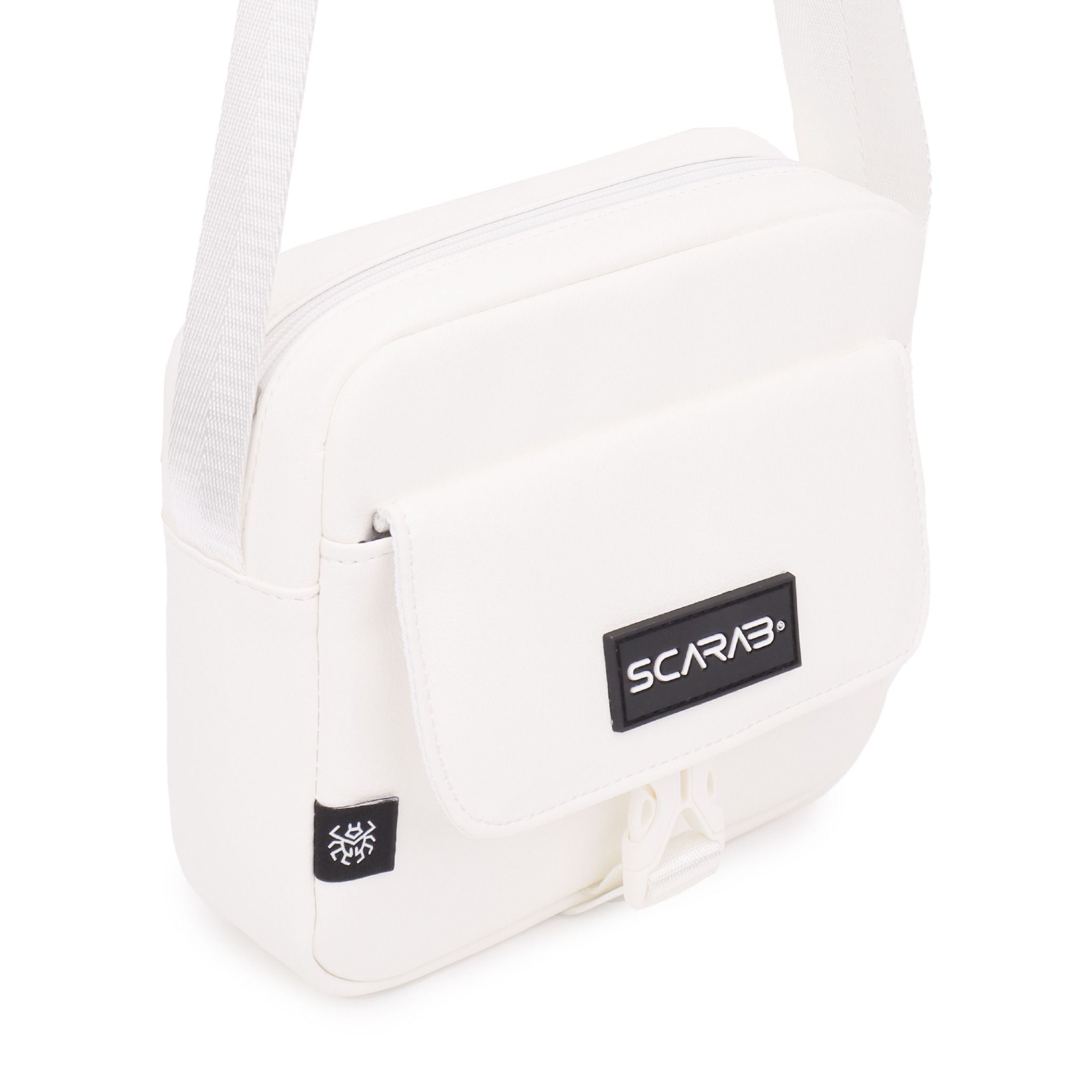  Scarab Urban Leather Shoulder Bag - White 