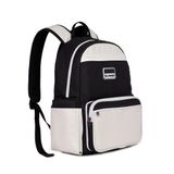  Multi Fabric Backpack - Black Beige 