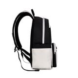  Multi Fabric Backpack - Black Beige 