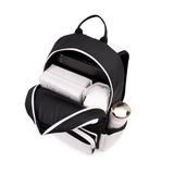  Multi Fabric Backpack - Black Beige 