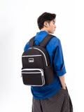 Multi Fabric Backpack - Black White 