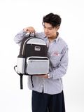  Multi Fabric Backpack - Grey 