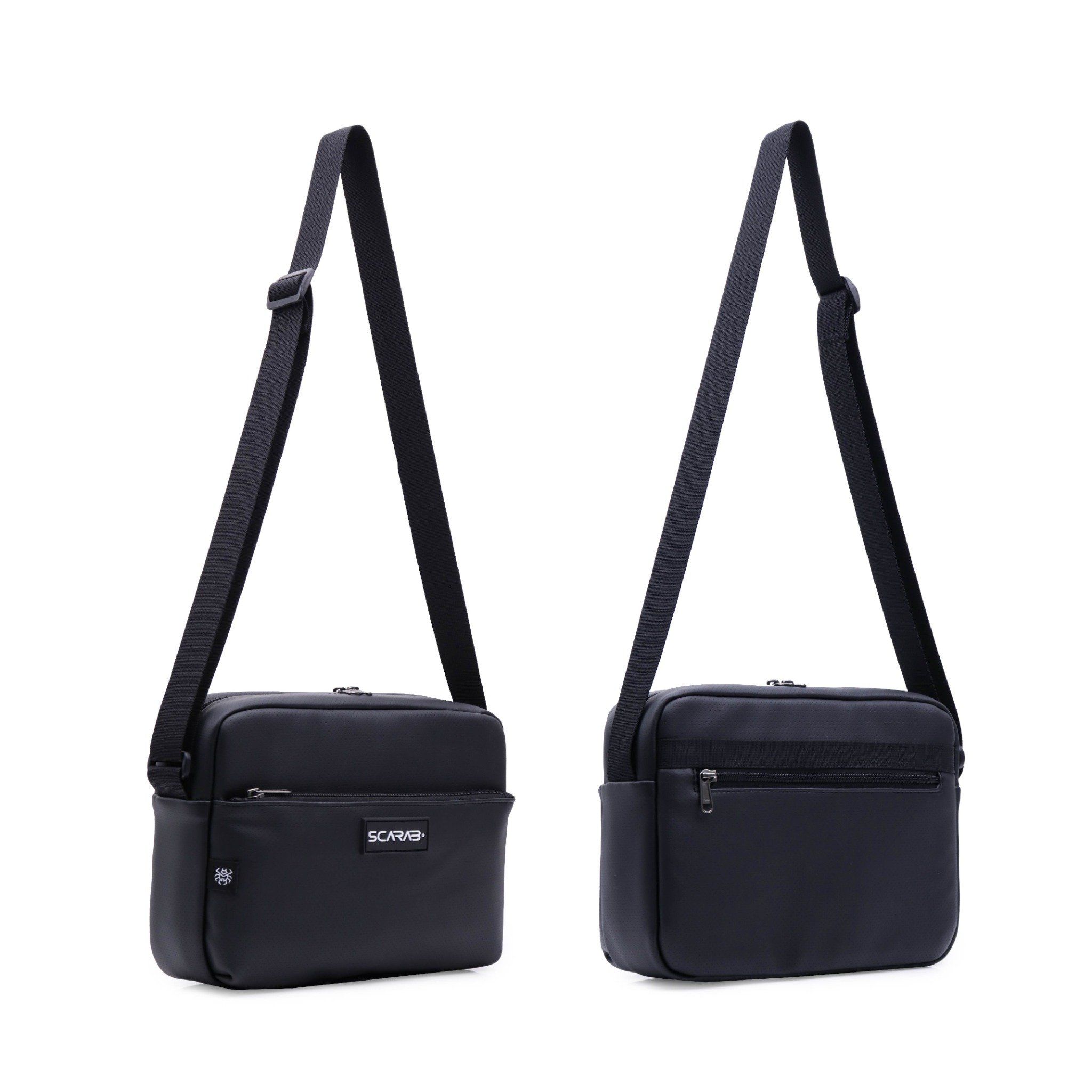  Plain Messenger Bag - Black Dot 