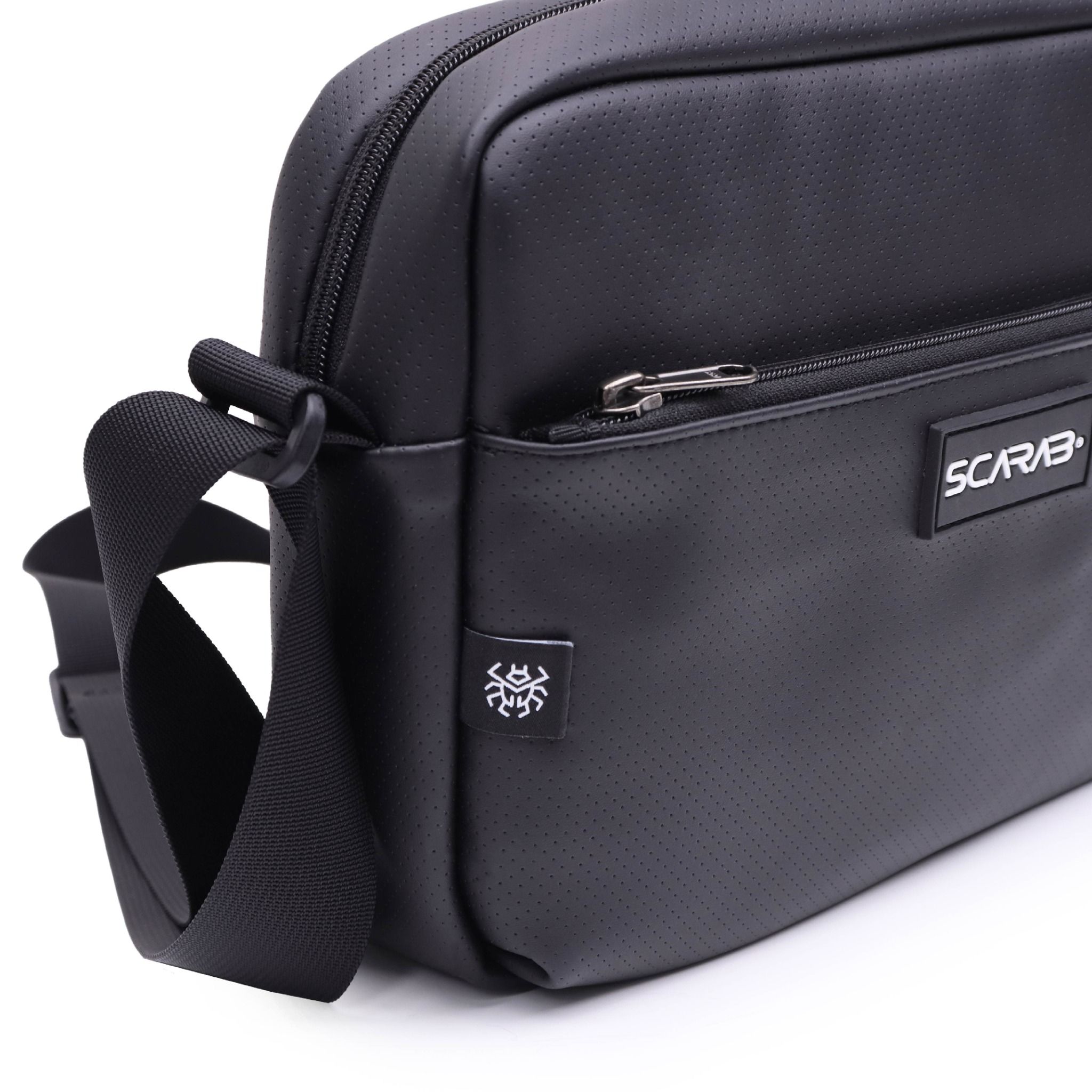  Plain Messenger Bag - Black Dot 