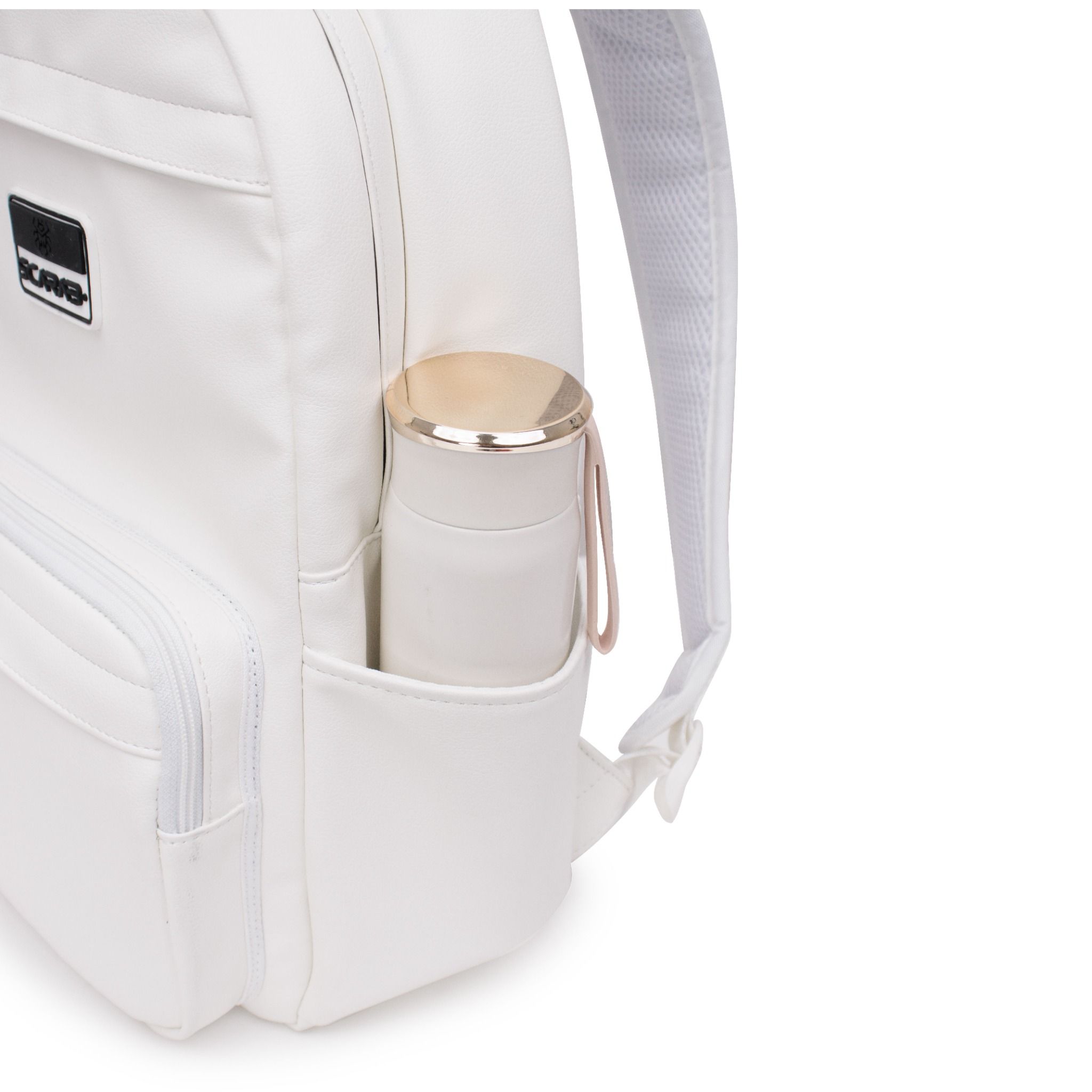  Multi Leather Backpack - White 