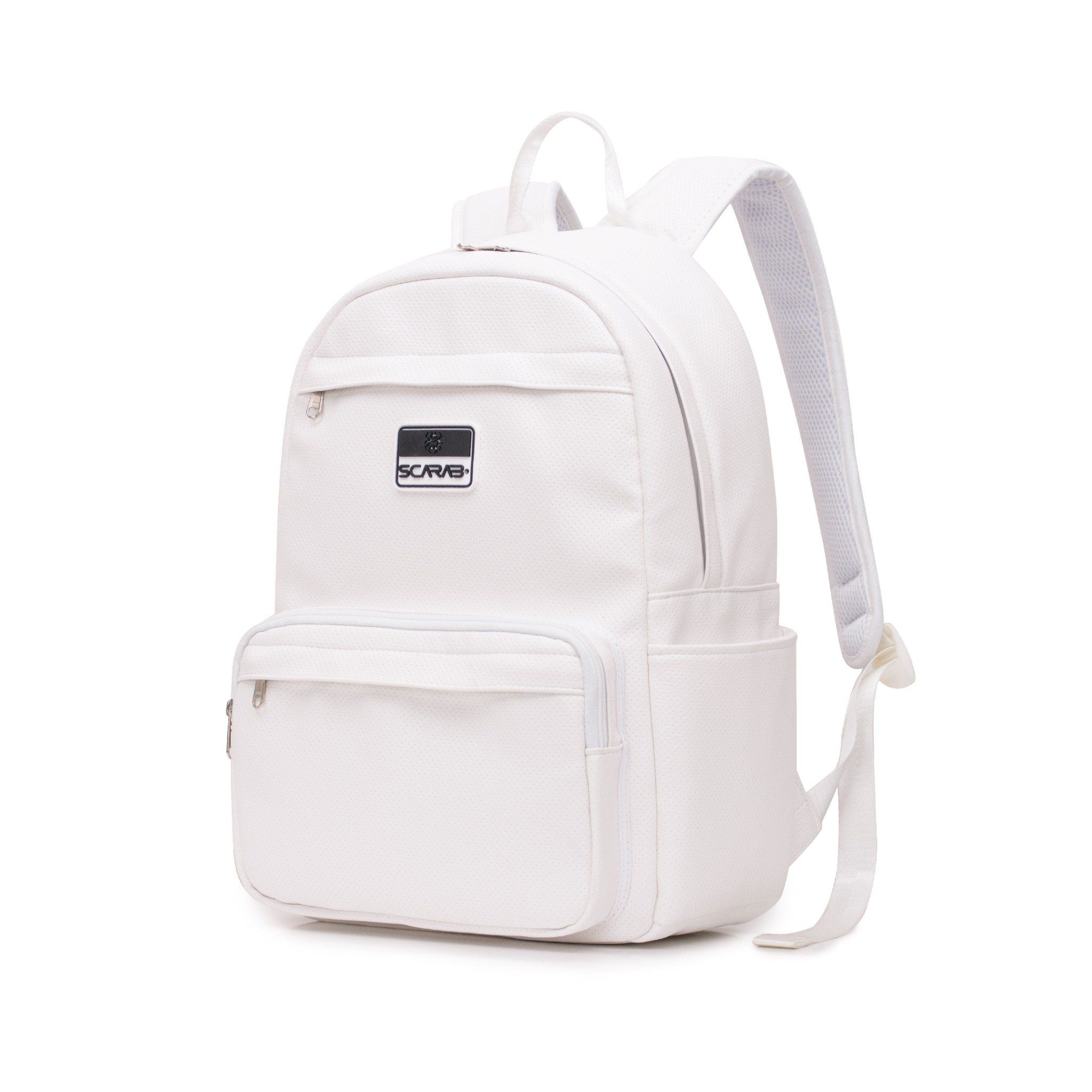  Multi Leather Backpack - White Dot 